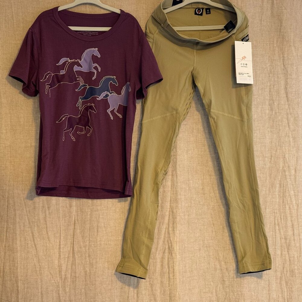 Kerrits Full Seat Riding Pants (NWT) and T-Shirt (2)